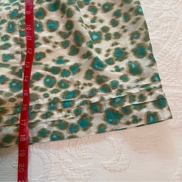 LOFT Blue Cream A-Line Mini Skirt Casual - Picture 7 of 7